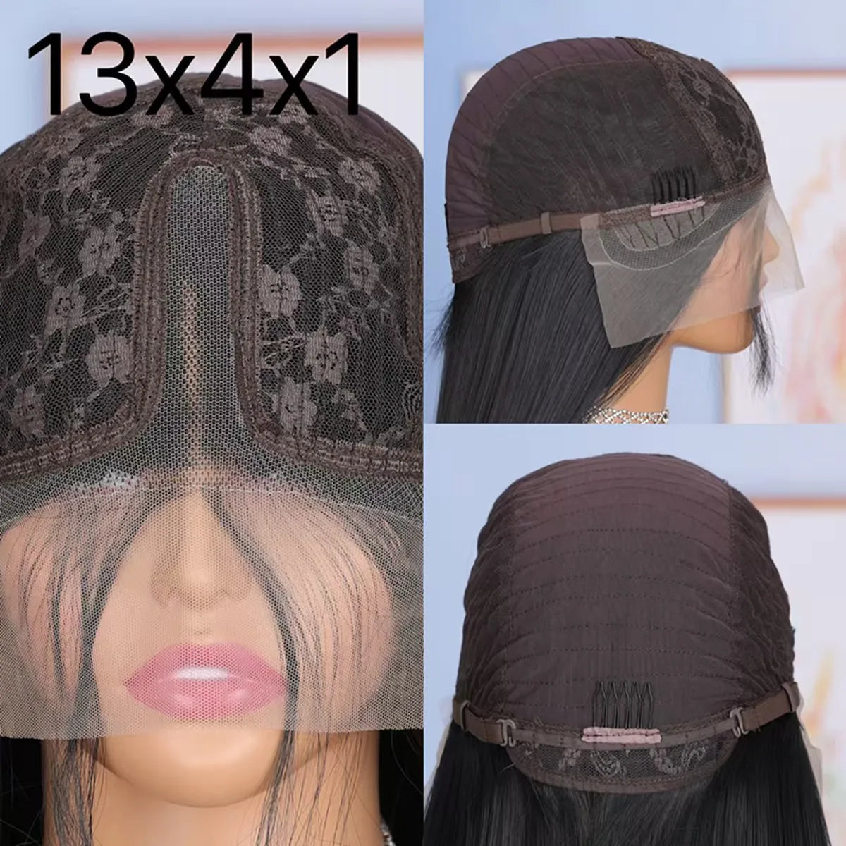 13X4X1 Lace Front Wig Synthetic 99J Burgundy 613 Honey Blonde Straight Prepluck Hairline Baby Hair Bleached Knots Glueless Wigs