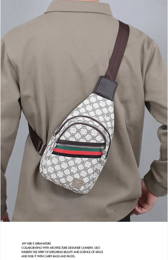 Men's Multifunction Messenger Bag Shoulder Cloth Chest Bags Crossbody Casual  Handbag with Earphone Hole