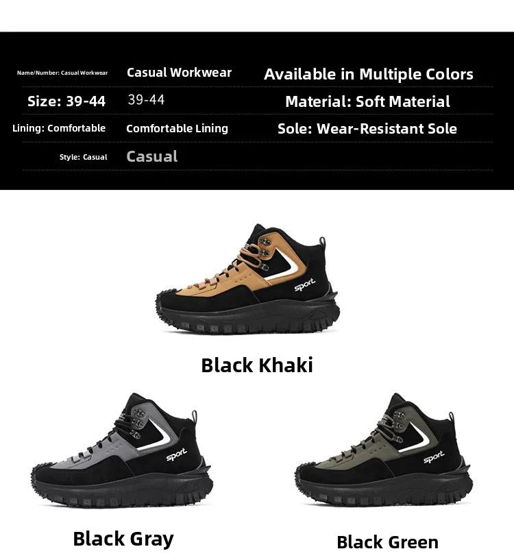 Men's Large Size Versatile Mountain Climbing Anti-slip Wear-resistant Outdoor Casual Trendy Spring Lightweight Dad Shoes