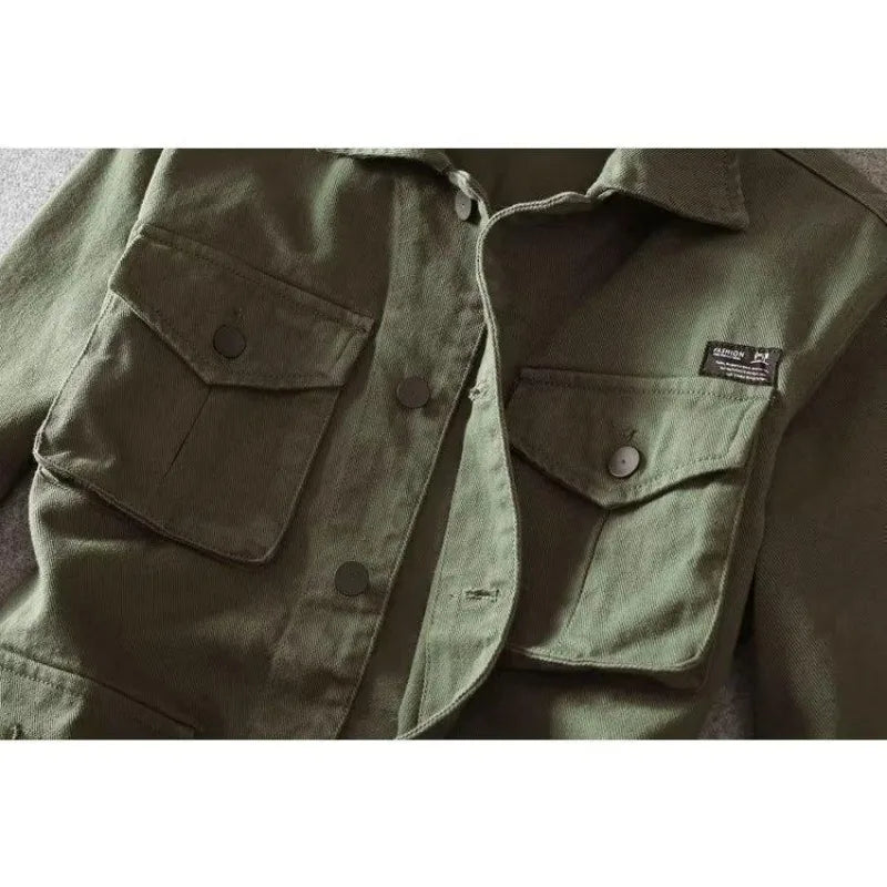Washed Jackets Trendy Brand Casual Work Jackets Men's Loose Spring Autumn Tops Japanese Style