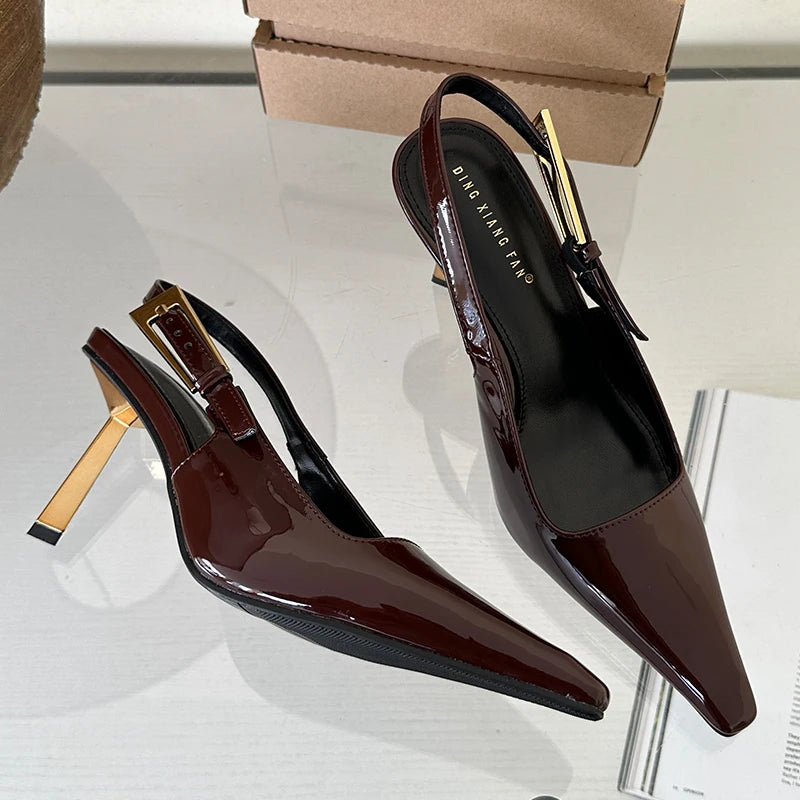 Women Shoes Pumps Sandals Spring Fashion Pointed Toe Slingbacks Female Footwear Summer Ladies Shallow Shoes High Heels