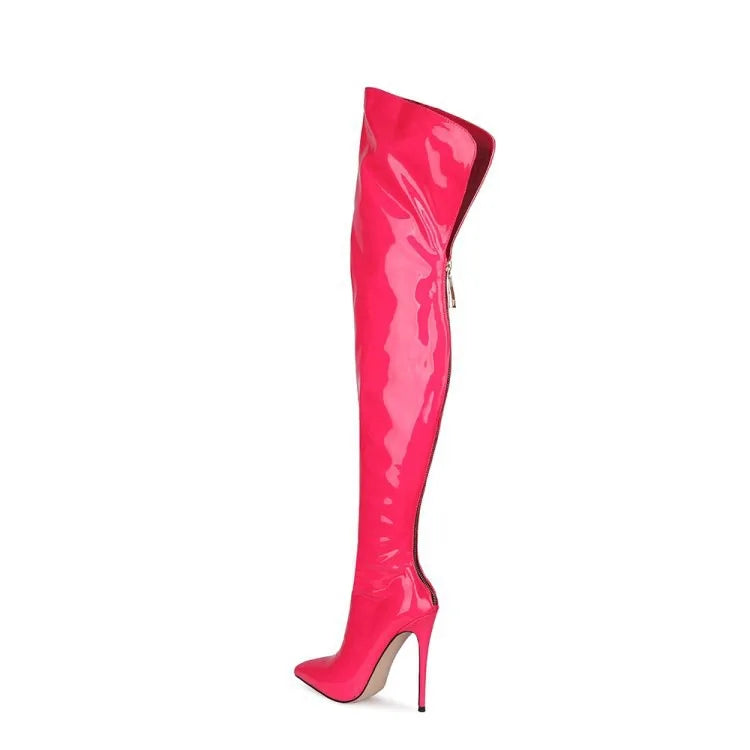11CM Elastic Thigh Boots Sexy Stiletto High Heels Women Over-the-Knee Boots Pointed Toe Strippers Ladies Shoes Pole Dancing Boot