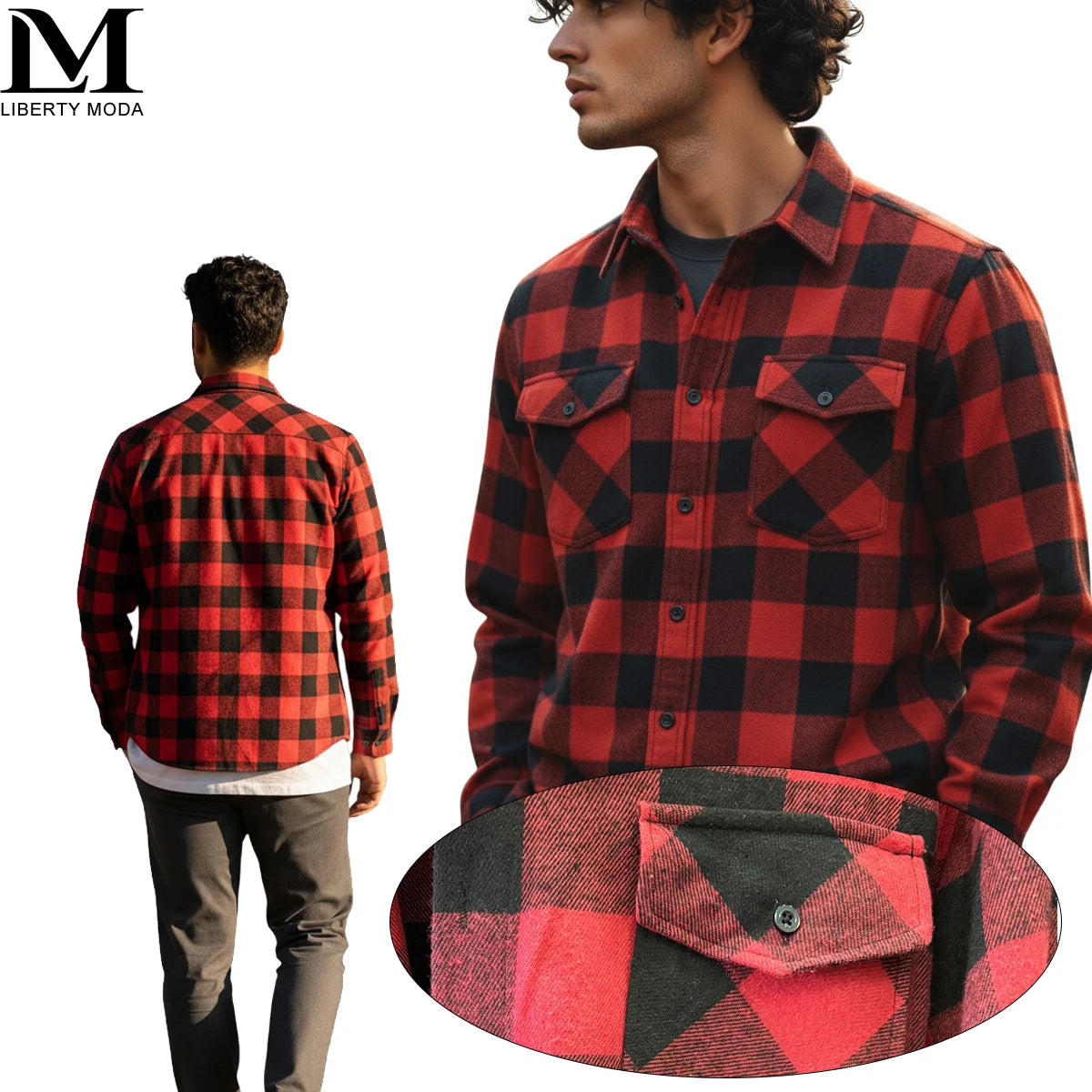 Men's Plaid Shirt Comfortable, Elegant and Versatile Heavy Autumn Coat