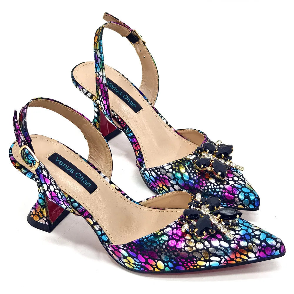Italian Design African Ladies Party Shoes and Bag Nigerian Fashion Lace Mini Bags and High Heel Pointed Shoes