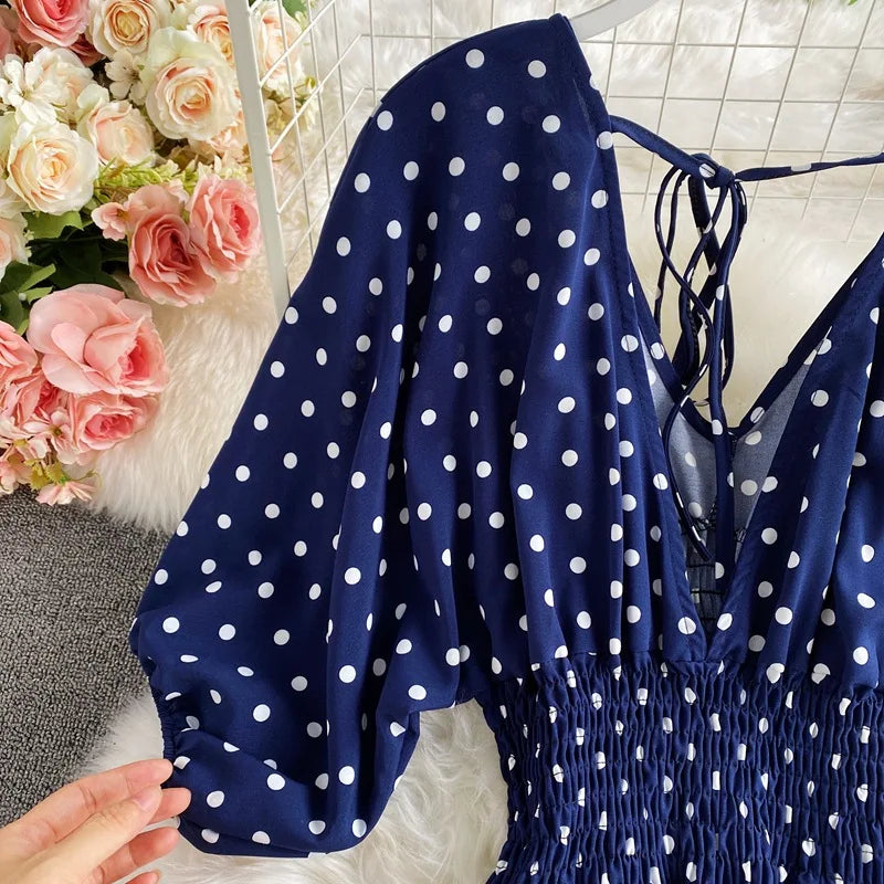V Neck Sexy Dolman Sleeves Waist Slim Floral Print Jumpsuit Women Wide Leg Trousers Jumpsuit