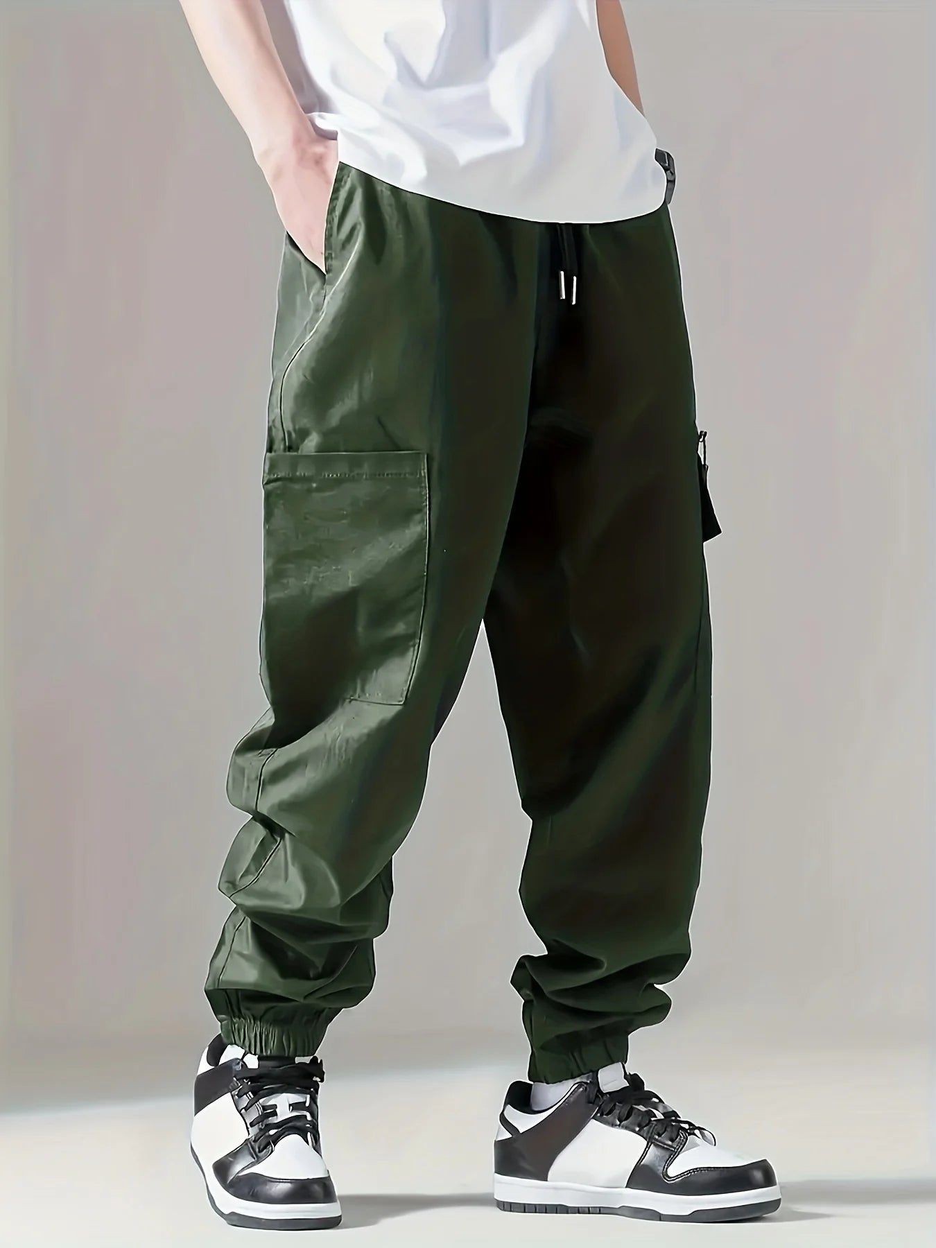 Men's Cargo Pants, Thin Trousers, Comfortable and Breathable, Outdoor Casual, Wearable, Running, Cycling, Multi-pocket 004