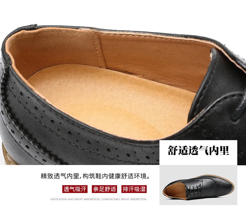 Mens Dress Shoes Breathable Business Formal Oxford Shoes for Wedding Stylist Leather Shoes