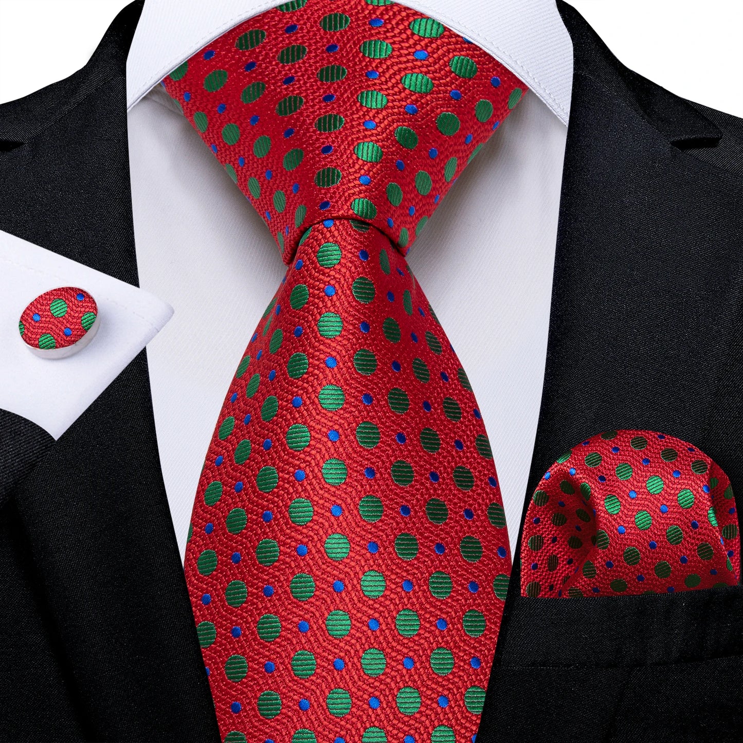 Dark Red Plaid Silk Ties for Men Classic 8cm Business Wedding Party Accessories Pocket Square Cufflinks Gift DiBanGu Dropship BAZAARHUBO