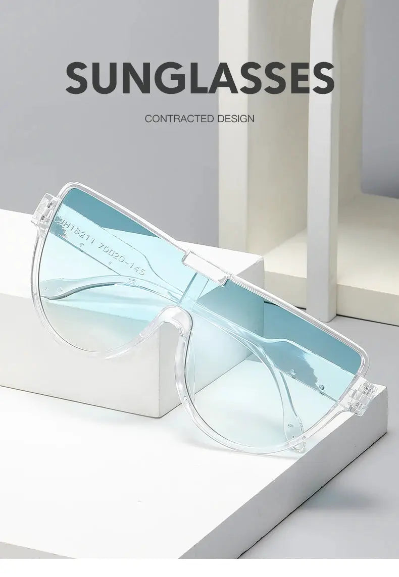 Fashion New Retro Oversized Sunglasses Women Integrated Frame Eyeglasses Punk Style Street Photography Glasses BAZAARHUBO