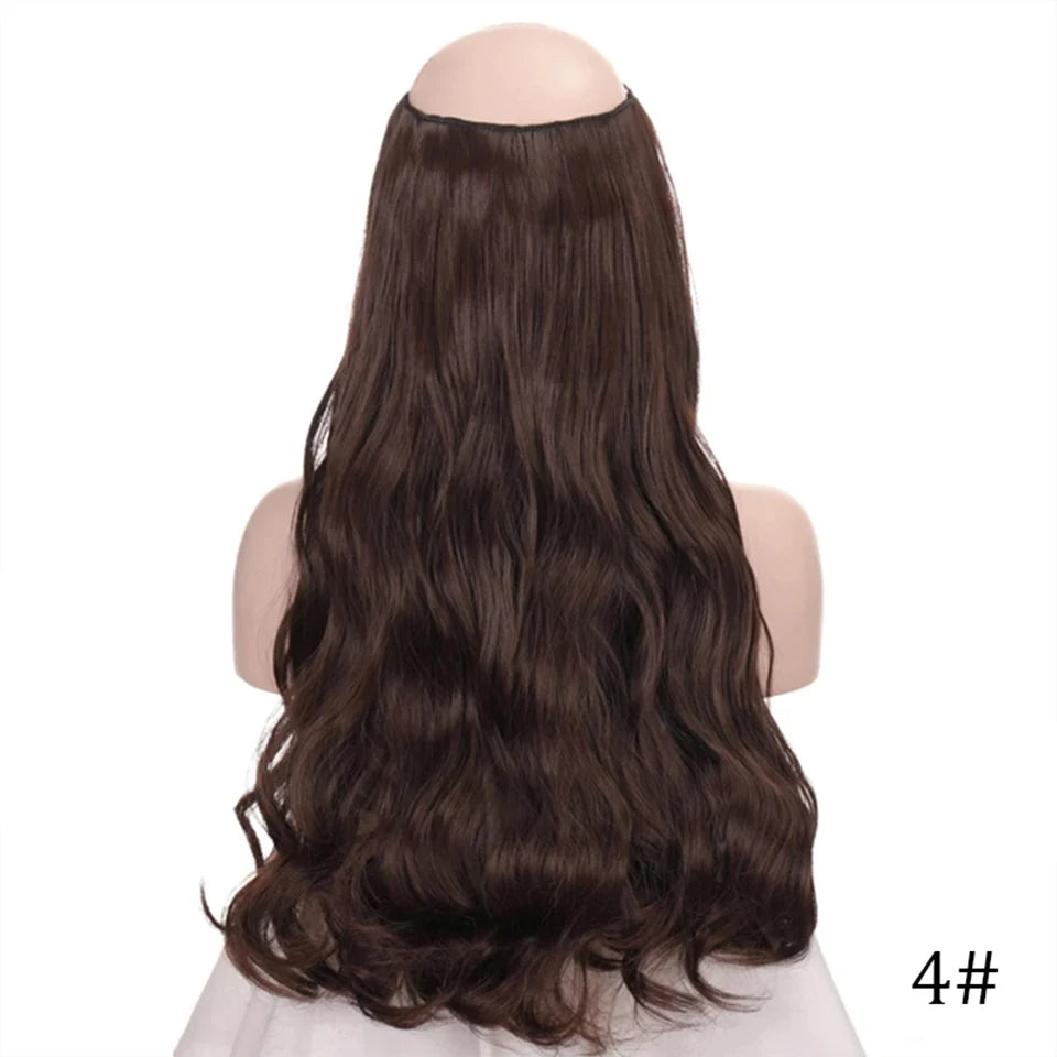 Fish line hair extension piece length (40cm 50cm 60cm) straight hair curly hair daily wear suitable for all women