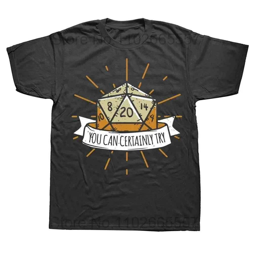 Mathematical Formula Tshirt Pattern Street Wear Short Sleeve I Have a Plan D20 Dice RolePlaying Game Tshirt Women Men Edition