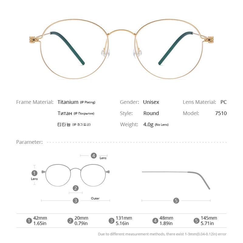 FONEX B Titanium Glasses Frame Women Brand Design Eyeglasses Men Korean Denmark Ultralight-Weight Morten Screwless Eyewear 7510 BAZAARHUBO