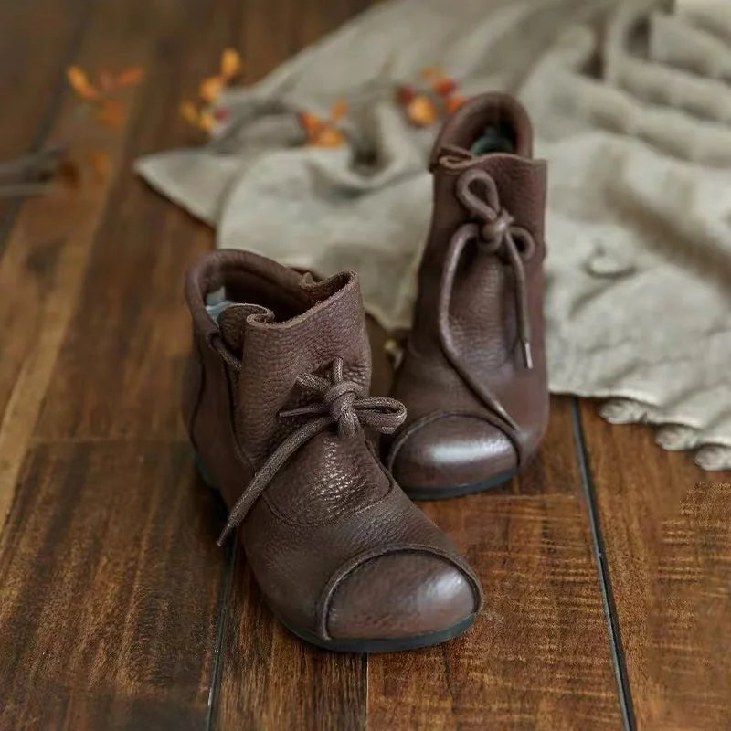 Careaymade-Genuine leather women's boots Fashion retro warm Oversized shoes cow leather Pure handmade ankle boots Casual boots
