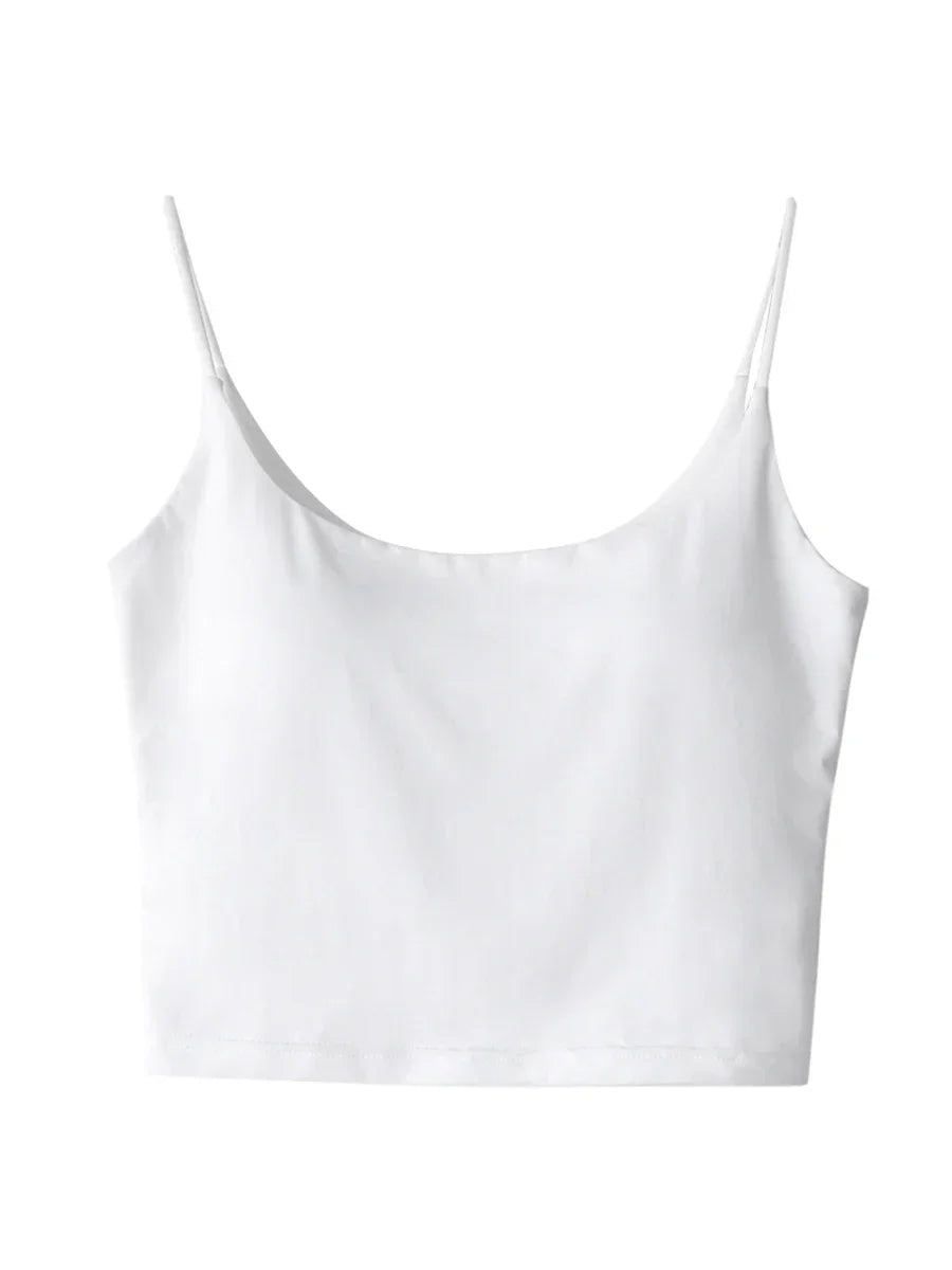 CHIC VEN Women's Tanks New Loose Short Camis Sleeveless Solid Crop Top Woman Clothing Spring Summer 2023