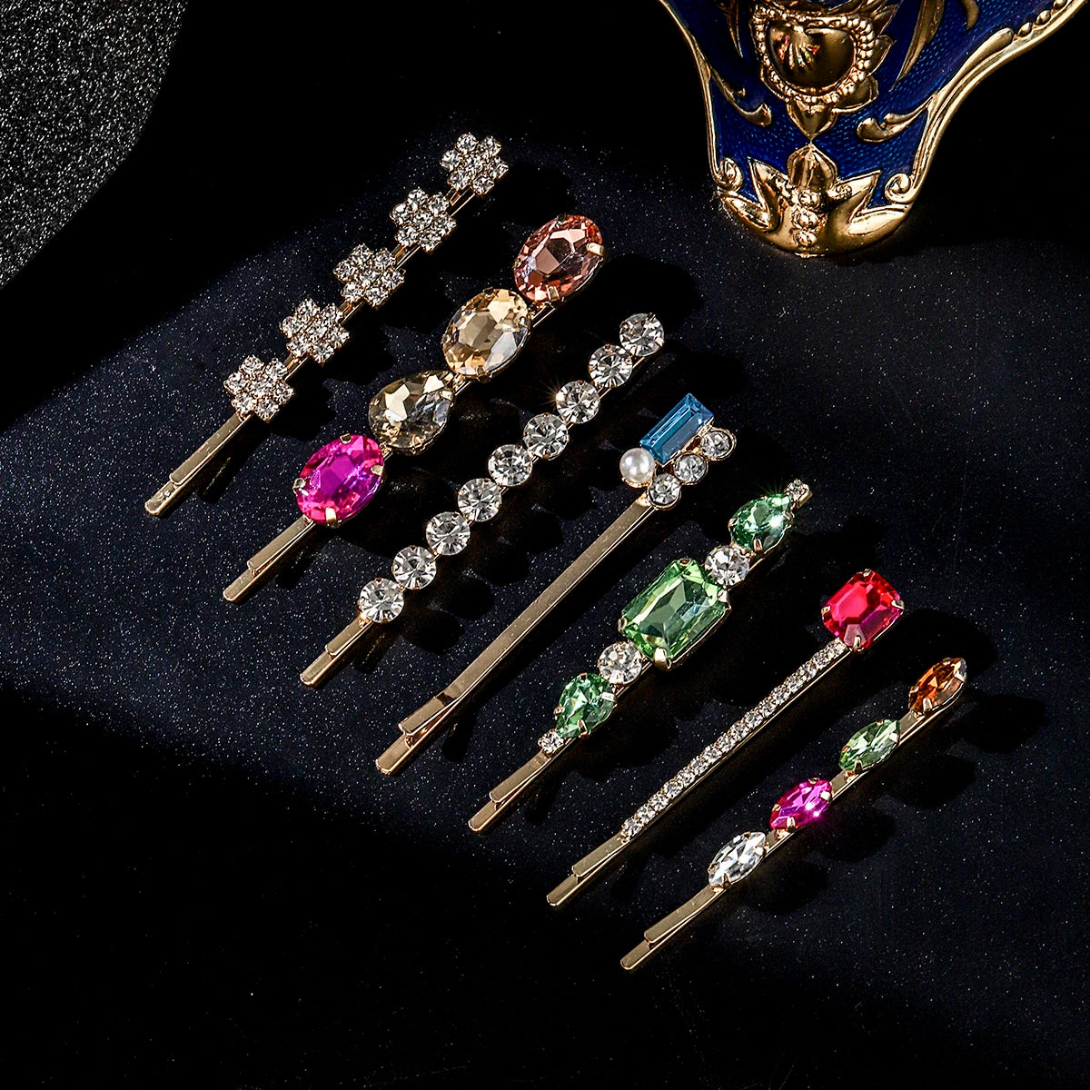 Upscale Luxurious Crystal Zircon Hair Clip Temperament Elegant Wild Hair Pins Leisure Prom Street Beat Personality Retro Hair BAZAARHUBO