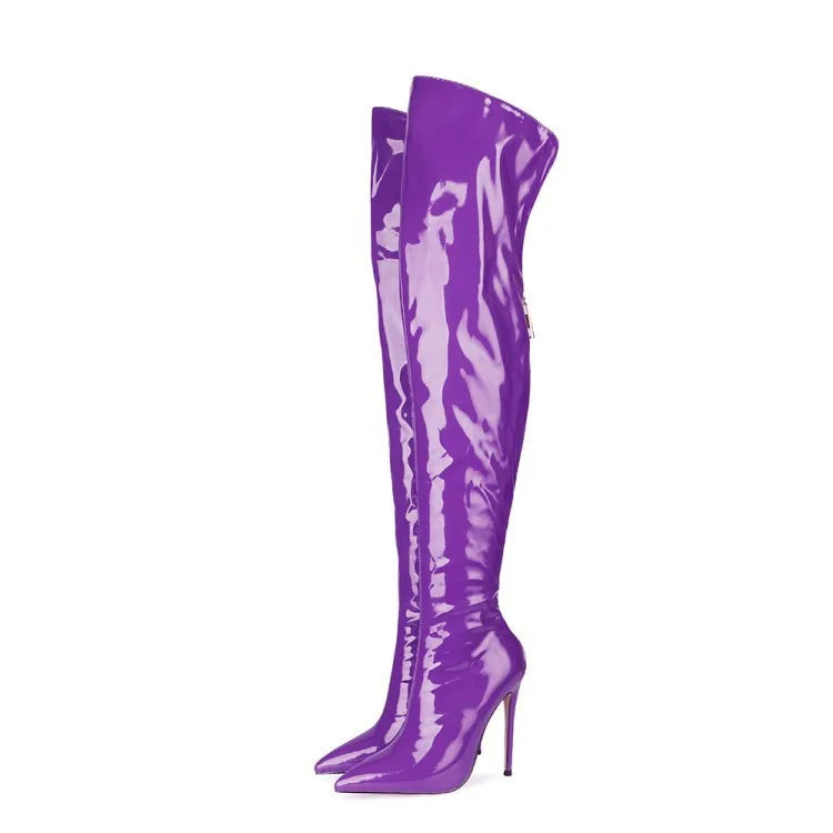 11CM Elastic Thigh Boots Sexy Stiletto High Heels Women Over-the-Knee Boots Pointed Toe Strippers Ladies Shoes Pole Dancing Boot