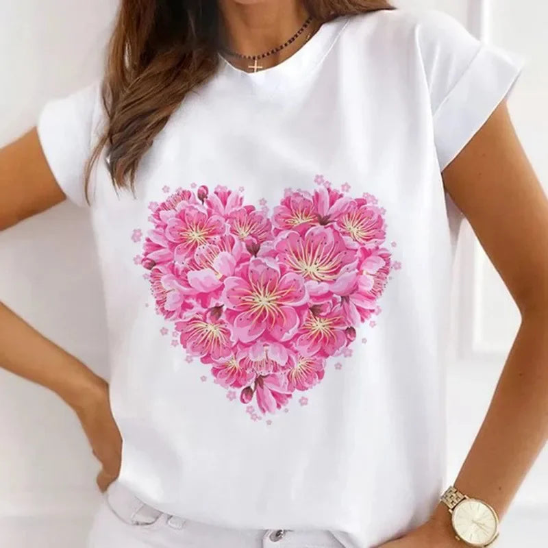 African Women's New Fashion City Girl Half Sleeve Basic Cute Clothes T-shirt Graphic T Shirts Y2k Tops Harajuku Vintage Tee