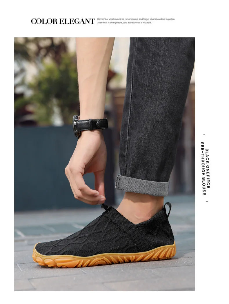 Minimalist Men's Barefoot Shoes Anti Slip Breathable Knitting Walking Shoes for Men Wear-resistant Lightweight Running Sneakers