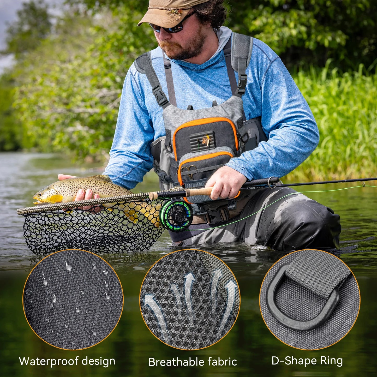 Fly Fishing Bag For Men and Women Fishing Chest Pack Fishing Tackle Boxes Storage Bags Outdoor Ultra Light Vest Fanny Packs