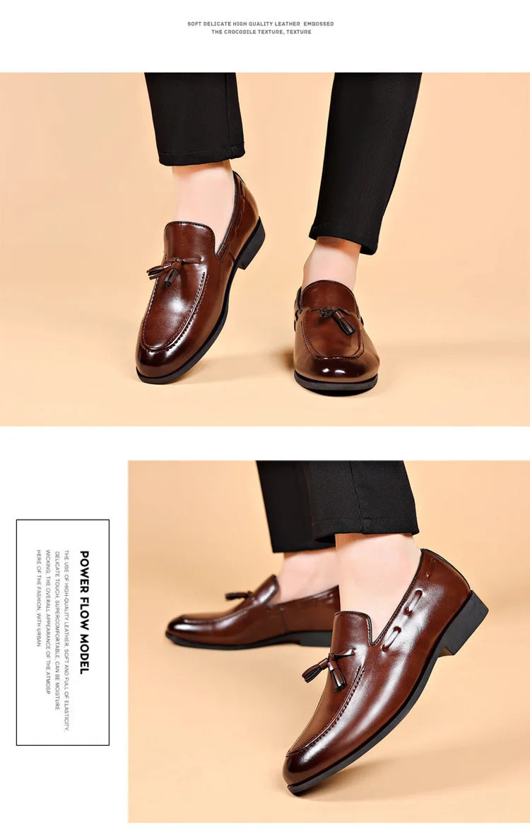Men's Dress Shoes New Pu Leather Fashion Shoe for Mens Large Size Business Formal Casual Shoes Slip on Wedding Men Shoes Zapatos