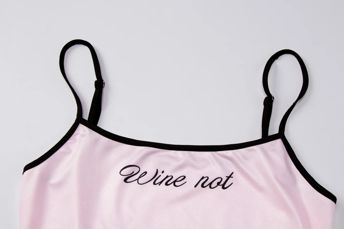 Dulzura Summer Fashion Sexy Backless Slim Letter Print Crop Camisole Women'S Casual Versatile Y2K Top Party Street Style Clothes