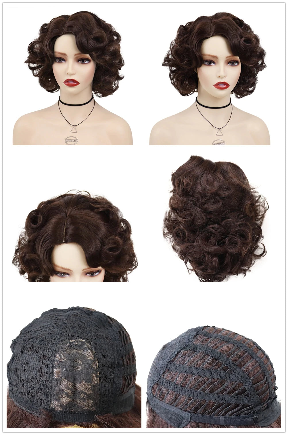 GNIMEGIL Synthetic Cosplay Wig Short Curly Hair Platinum Blonde Wigs for White Women Fluffy Curls Flip 60s Gatsby Hairstyle Wigs