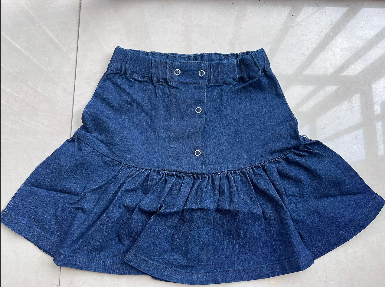 kids dress SS26 new SUMMER girls cute print Denim dresses