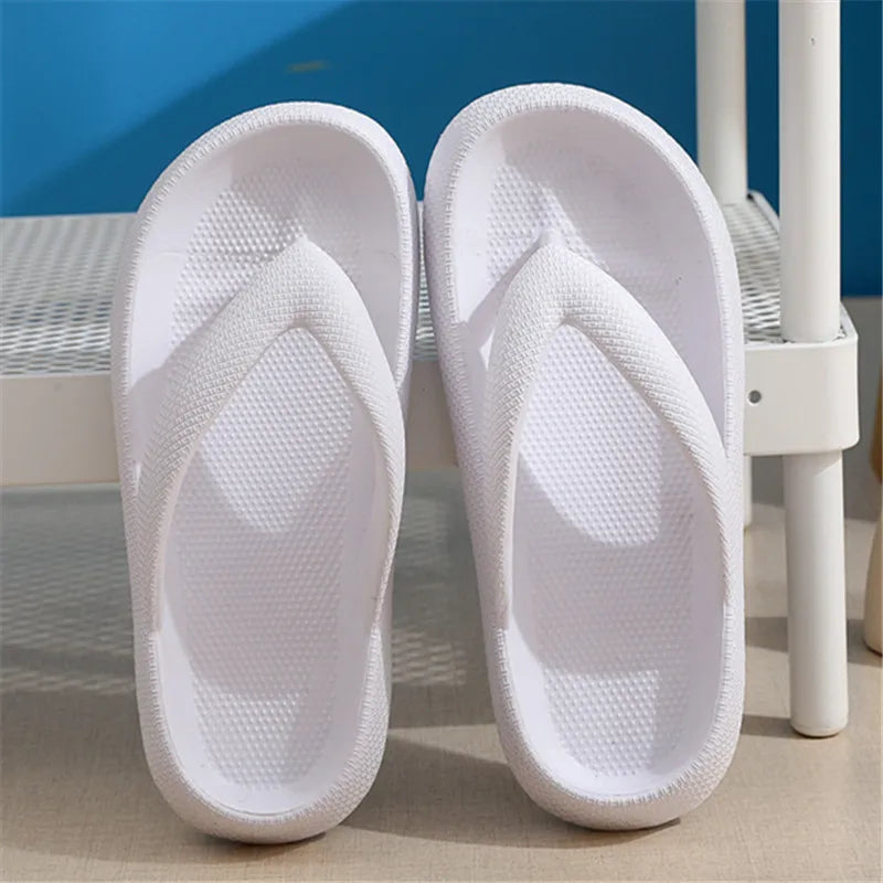 Rimocy Soft Sole EVA Women's Flip Flops 2025 Summer Beach Non-slip Cloud Slippers Women Thick Platform Clip Toe Bathroom Slides