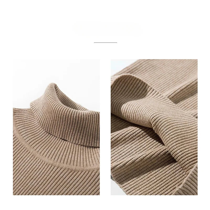 AOSSVIAO 2026 Basic Mock Neck Ribbed Sweaters for Women Cute Sexy Knitted Autumn Winter Warm Fitted Fashion Pullover Sweater