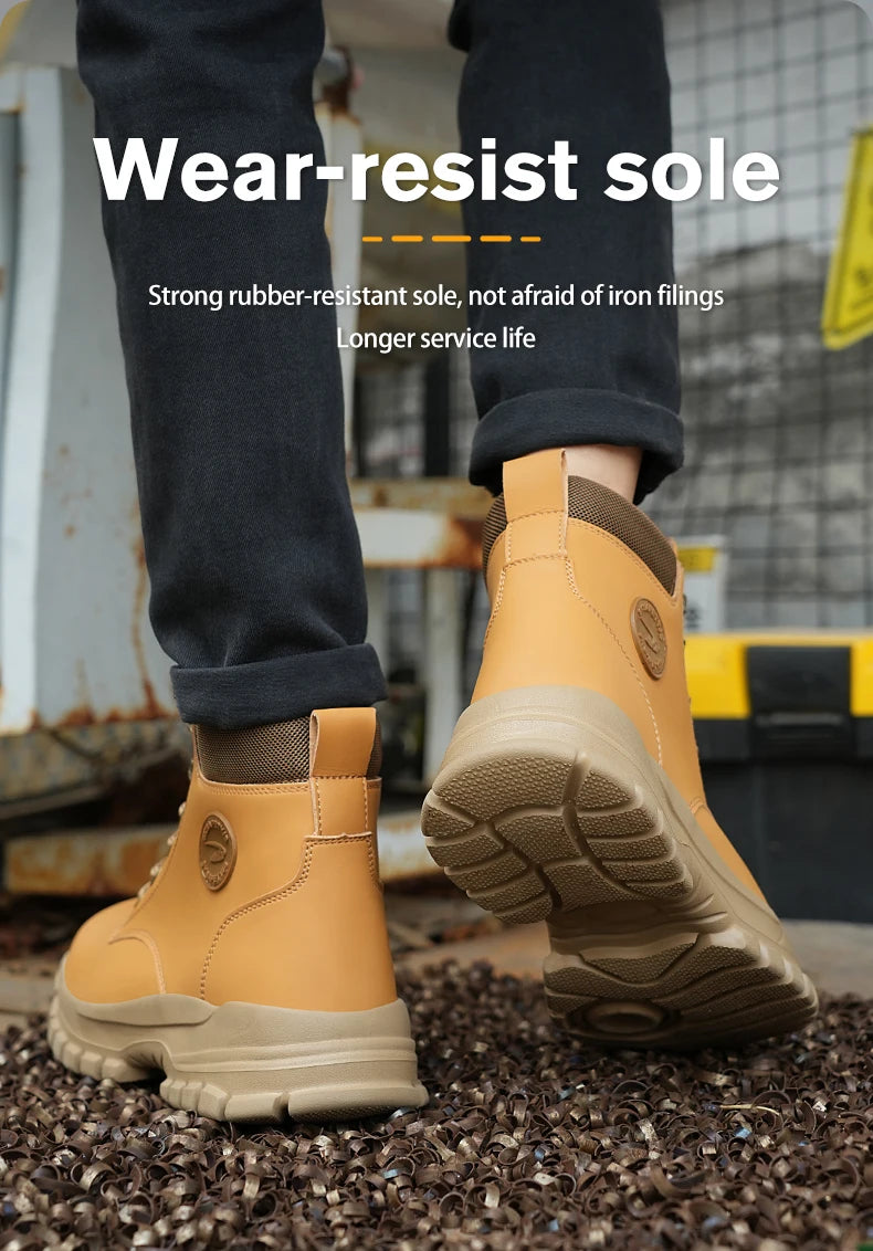 Men Protective Boots Steel Toe Shoes Anti-Smash Anti-Puncture Work Boots Safety Shoes Indestructible Winter Boots Waterproof