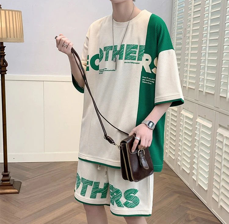 Top Shorts Sets Man Casual Sports Suits 2025 Trend Tracksuit Basic Summer Print T Shirt Original Brands Jogging Men's Clothing O