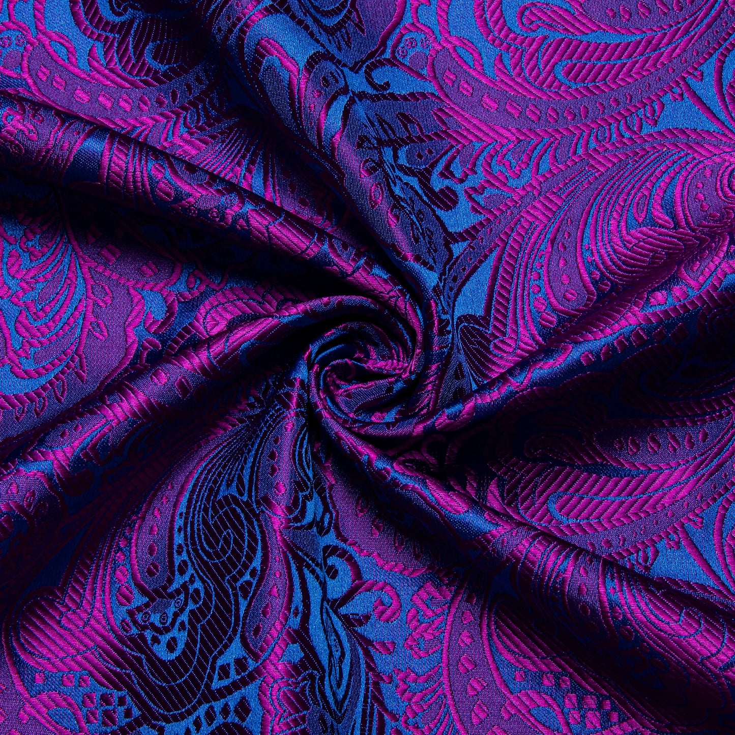 Luxury Purple Paisley Polyester Shirts for Men Long Sleeve Wedding Prom Men Clothing Button Down Collar Social Dress Shirt