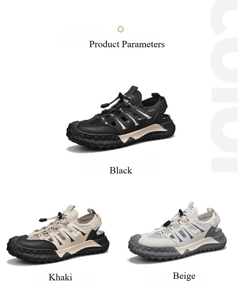 Men's Casual Sandals Summer Mesh Breathable Hollow Sneaker Men Outdoor Anti-slip Creek Shoes for Men Waterproof Roman Sandals