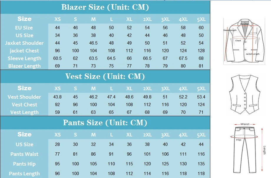 Latest Formal Wedding Men Suits Long Blazer 3 Piece Groom Tuxedo Classic Prom Party Male Suit Fashion Set Jacket with Pants Vest