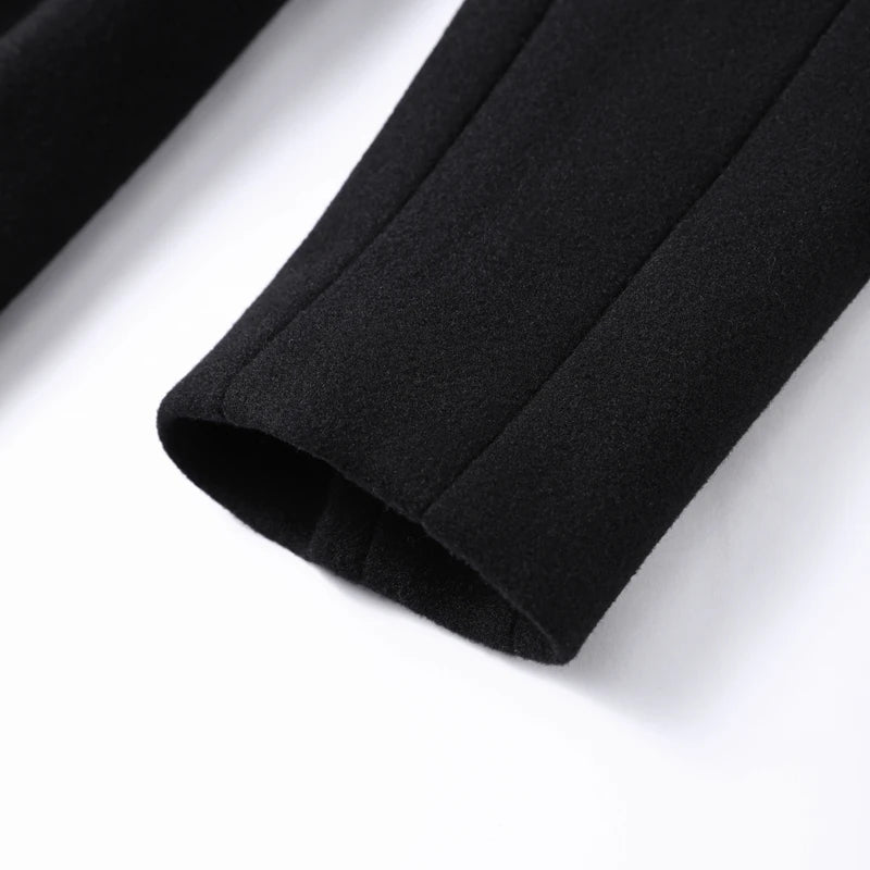 Elegant Long Coat Women V-neck Solid Slim Single-breasted Waist-closed Jackets Lady 2026 Spring Chic Female Streetwear