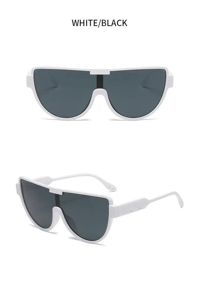 Fashion New Retro Oversized Sunglasses Women Integrated Frame Eyeglasses Punk Style Street Photography Glasses BAZAARHUBO