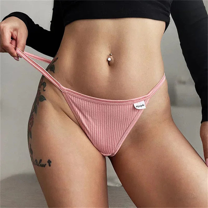 S-XL Plus Size Cotton Thong Underwear Women Seamless G-string Ladies Sexy Low Rise T-back Panty Breathable Lingerie