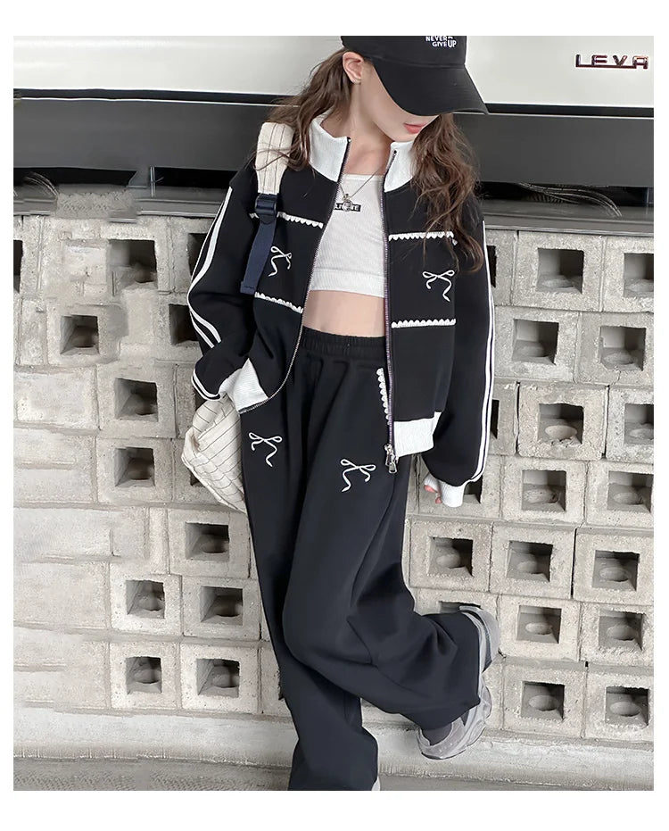 Children's Clothes Sets Girls Sports Suits Spring Autumn Jacket Pants Outdoor Causal Style Tracksuit 2 Piece Teenager Set 5-14Y