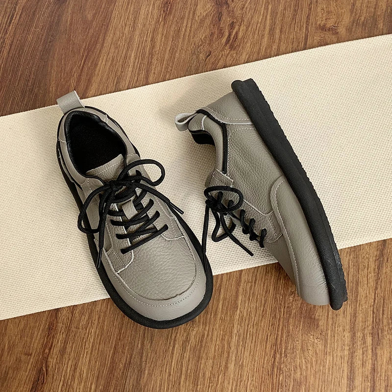 Careaymade-Genuine leather Spring single shoe soft comfortable flat shoes Cow leather low-top flats shoes,vintage women's shoes