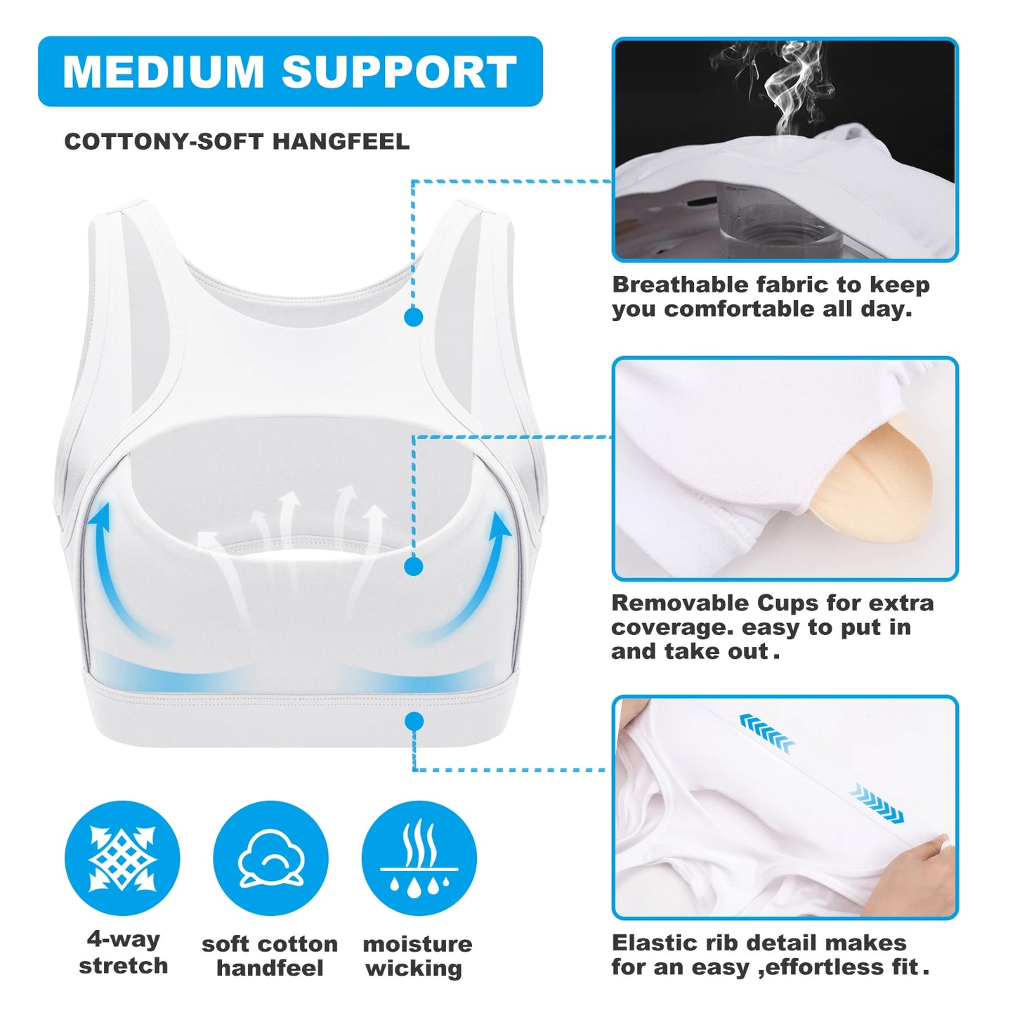 Removable Cups Sports Bra Shockproof Running Fitness Anti-sagging Upper Collection Soft Support High-strength Women's Yoga Vest