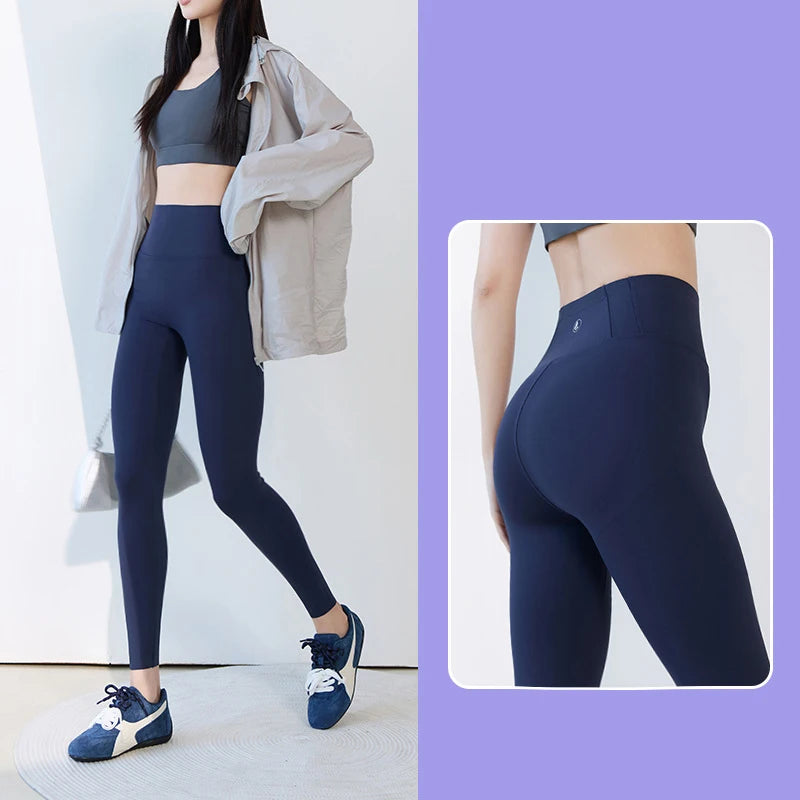 BIVIGAOS Spring Summer New Plum Red 3D Naked Feeling Sharkskin Leggings Women Slim Sexy Sport Yoga Push Up Fitness Leggings
