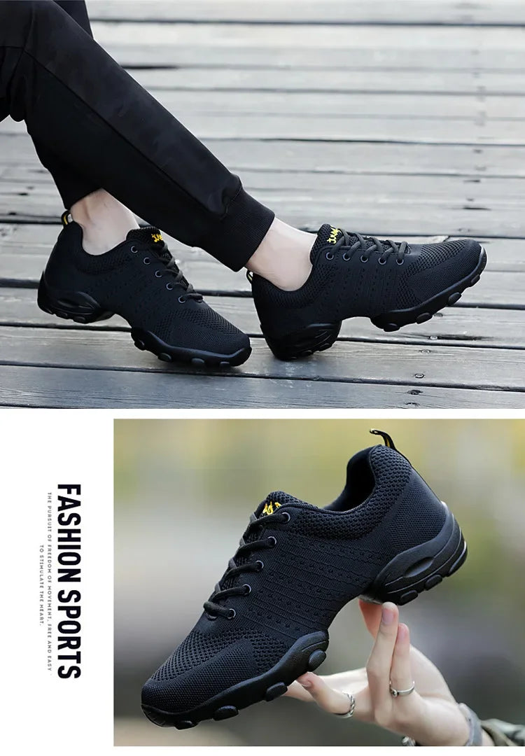 Men's Mesh Dance Shoes Male Soft Sole Yoga Shoes Man 2024 New Sports Sneakers Breathable Weaved Sports Shoes Jazz Modern Dance