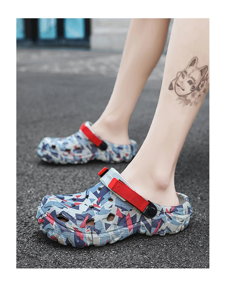 Plus Size 47 Summer Men Slippers Light EVA Men's Casual Shoes Hole Shoes Clogs Home Garden Outdoor Male Beach Flat Sandals
