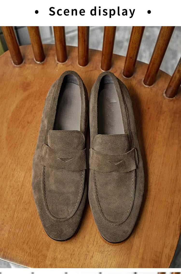 NEW 2025 French Elegant Men's Loafers Business Formal Casual Leather Shoes Handmade Cowhide Moccasin Shoes For Men