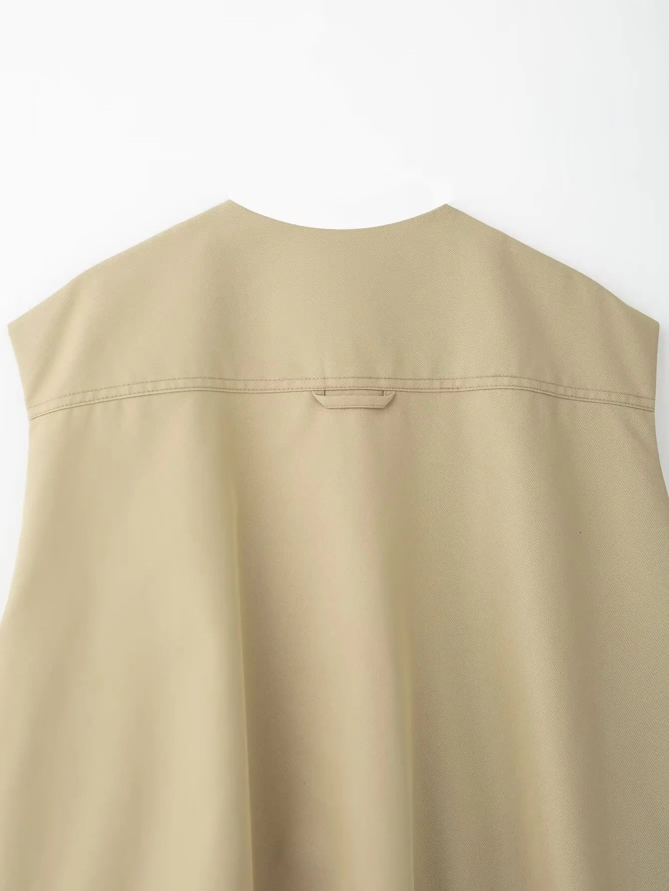 HH Women's New Fashion Versatile Round Neck Sleeveless Double Zipper Vest Female High Street Pleated Hem Loose Casual Vest