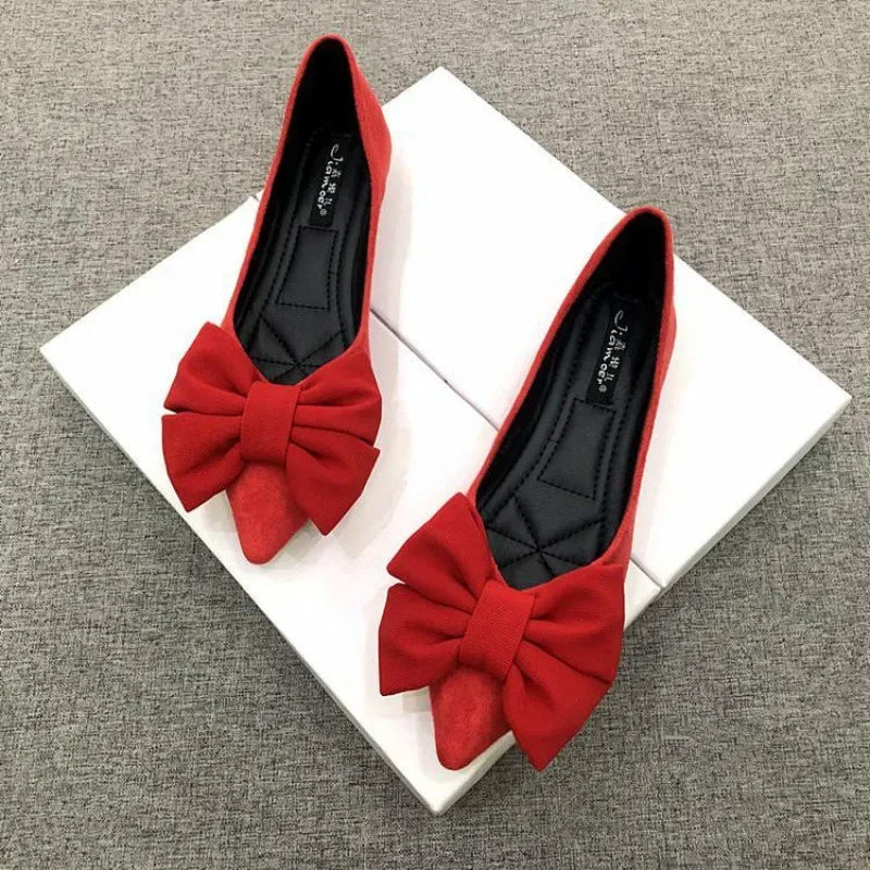 New Spring and Autumn Style Fashionable Comfortable and Versatile Women Shoes Casual Simple Wear-resistant Flat Bottom Bow Shoes