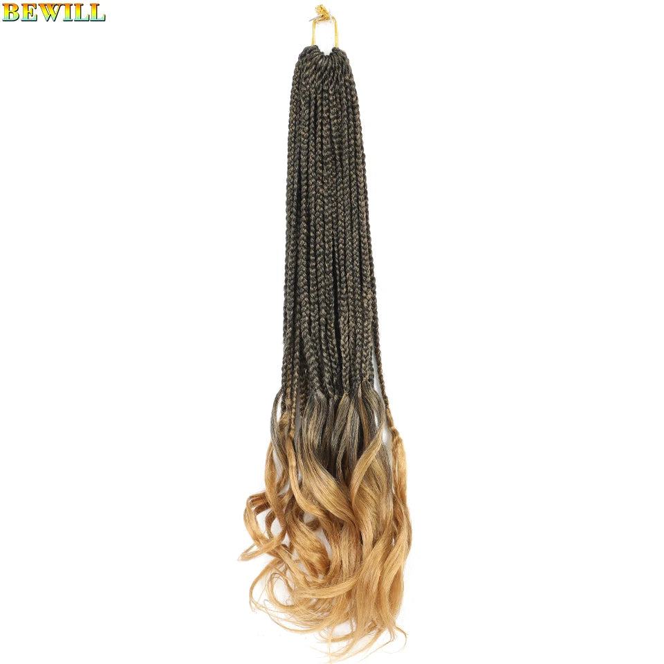14 18 24 Inch French Curl Crochet Braids Boho Goddess French Curl Box Braids Crochet Hair Synthetic French Curly Braiding Hair