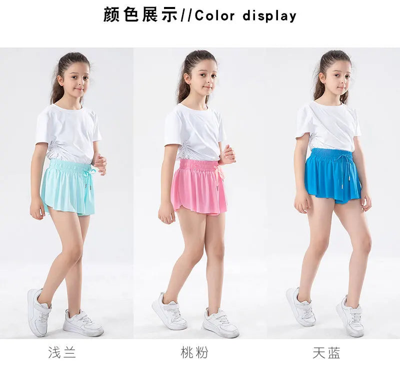 Women Shorts Children High Waist Skirts Breathable Shorts Child Summer Security Shortpants Sportswear Pocket Skirts for Girls