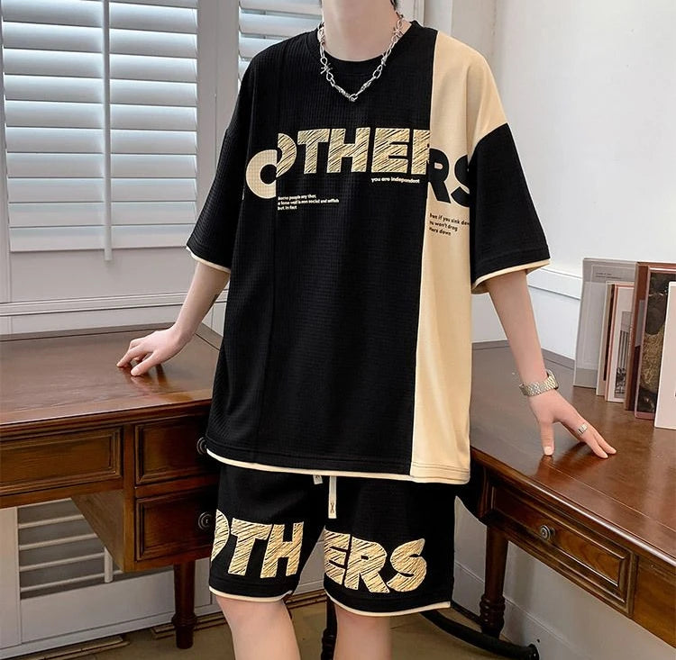 Top Shorts Sets Man Casual Sports Suits 2025 Trend Tracksuit Basic Summer Print T Shirt Original Brands Jogging Men's Clothing O