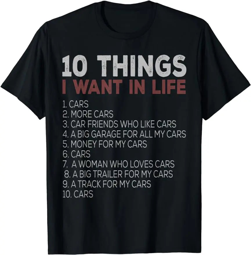 Car Enthusiast T-Shirt  TeThings I Do in My Spare Time Funny Car Guy Unisex Style Shirts Streetwear Short Sleeve Gift TShirt